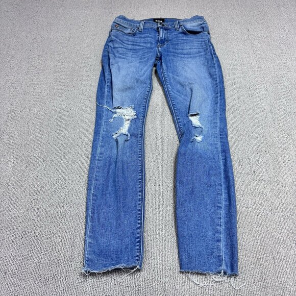 Hudson Jeans Women’s Blue Skinny Distressed Pockets Size 26 - Picture 1 of 12